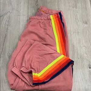 Aviator Nation 5 Stripe Sweatpants - Petal Pink
